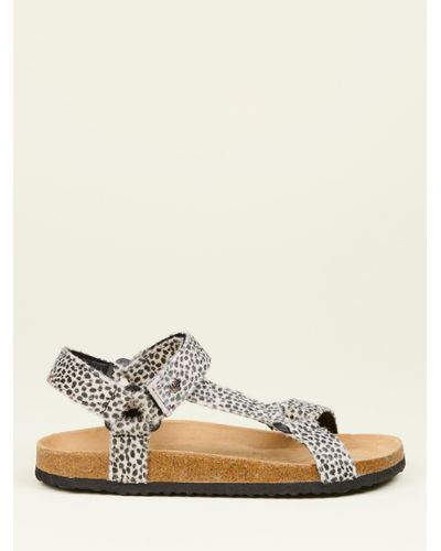 Brakeburn Leopard Strap Sandals - Natural