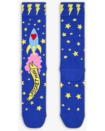 Happy Socks Special Edition Elton John Rocket Man Socks - Blue