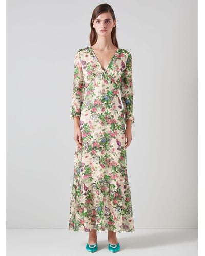 LK Bennett Deborah Floral Print Silk Blend Maxi Dress - Multicolour