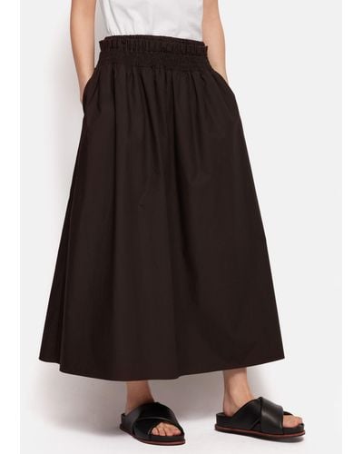 Jigsaw Cotton Poplin Midi Skirt - Black