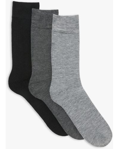 John Lewis Thermal Wool Blend Socks - Grey