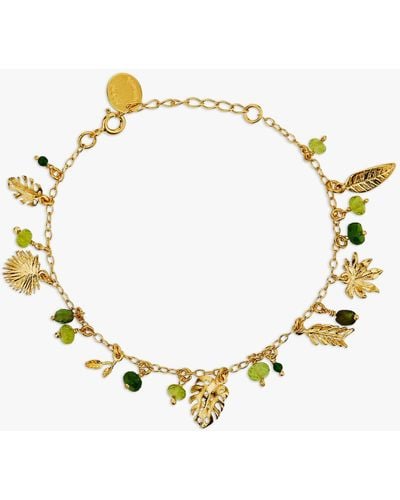 Alex Monroe Tropical Leaf Charm Bracelet - Metallic