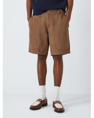 John Lewis Anyday Double Knee Shorts - Natural
