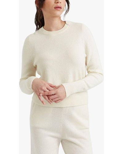 Chinti & Parker Cashmere Cropped Jumper - White