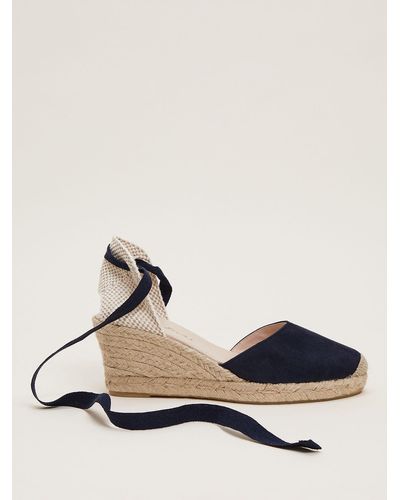 Phase Eight Suede Ankle Tie Espadrilles - Natural