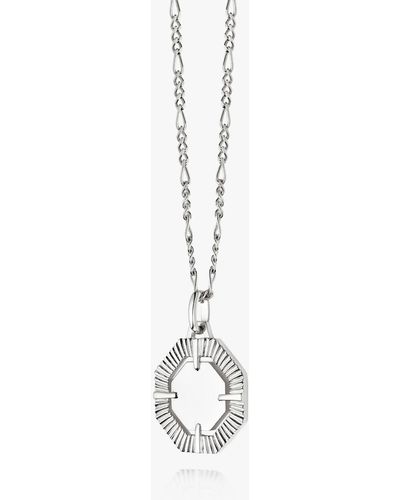 Daisy London Estée Lalonde Personalised Octagonal Pendant Necklace - White