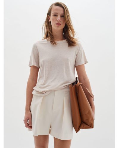 Inwear Elisabeth Linen Blend Short Sleeve T-shirt - Natural