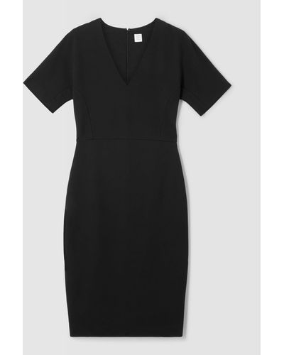 John Lewis Taylor Ponte Short Sleeve Dress - Black