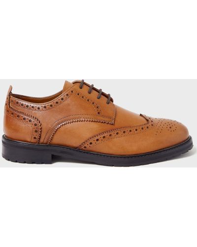Crew Arthur Leather Brogues - Brown