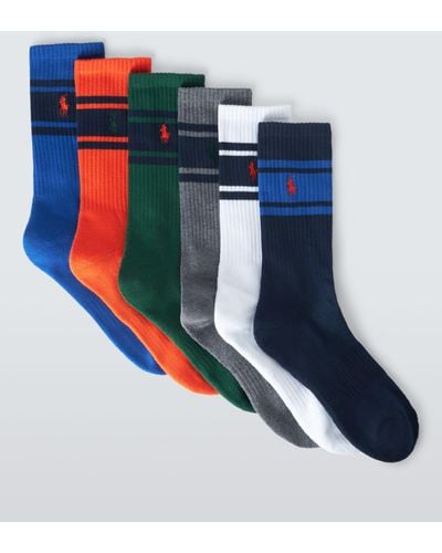 Ralph Lauren Stripe Crew Socks - Blue
