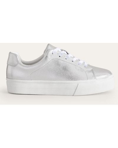 Boden Leather Flatform Trainers - White