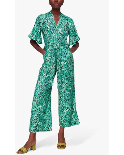 Whistles Pansy Meadow Print Jumpsuit - Green