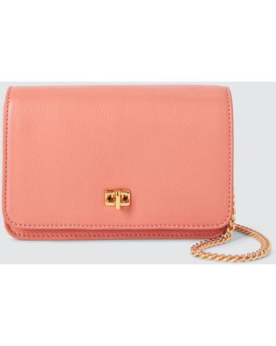John Lewis Mini Chain Flapover Handbag - Pink