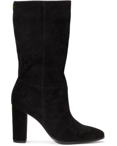 Ralph Lauren Lauren Artizan Suede Heeled Boots - Black