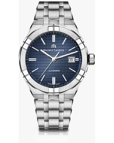 Maurice Lacroix Ai6008-ss002-430-1 Aikon Automatic Date Bracelet Strap Watch - Blue