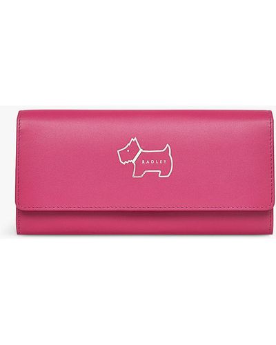 Radley Heritage Dog Outline Large Leather Matinee Purse - Pink