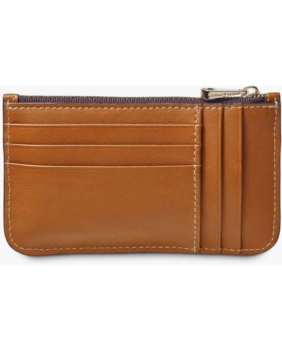 Aspinal of London Ella Leather Card And Coin Holder - Brown
