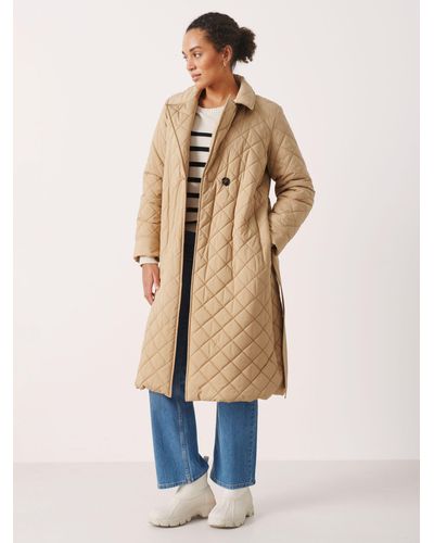 Part Two Sophie Longline Quilted Coat - Natural