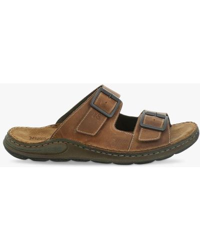 Josef Seibel Maverick 06 Castagne Leather Sandals - Brown