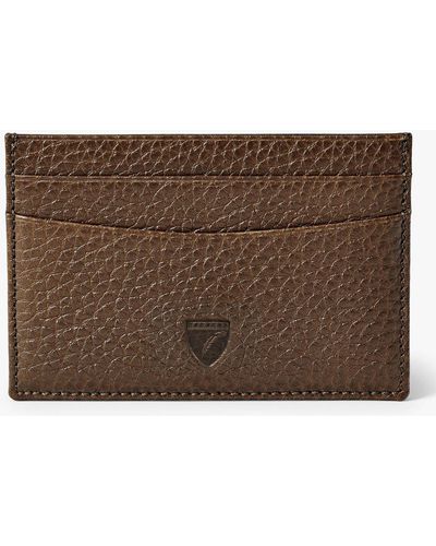 Aspinal of London Pebble Leather Slim Credit Card Case - Brown