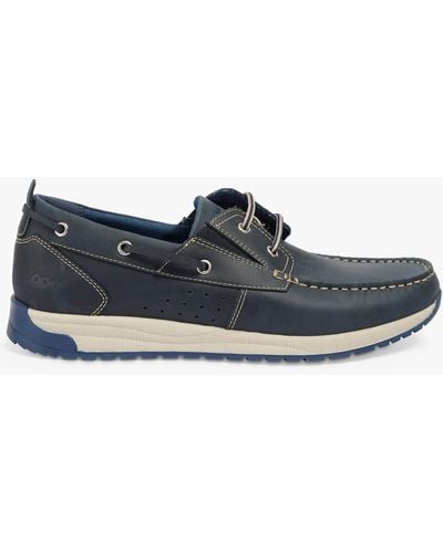 Pod Riley Leather Boat Shoes - Blue