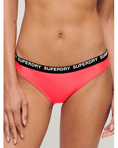 Superdry Elastic Cheeky Bikini Briefs - Red