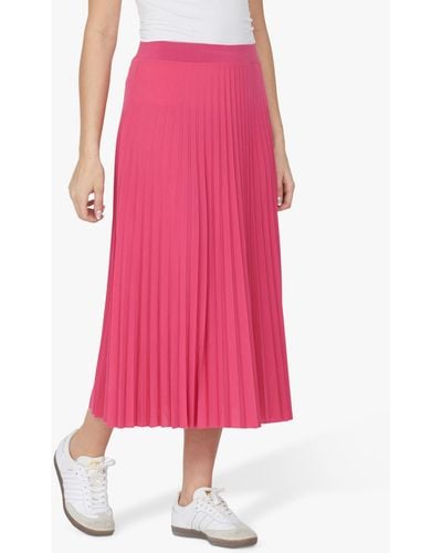 Sisters Point Malou Plisse Midi Skirt - Pink