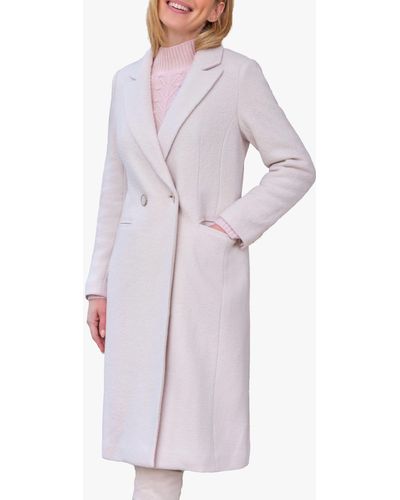 Pure Collection Boucle Wool Blend Coat - Purple