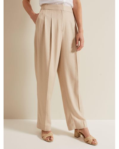 Phase Eight Addison Linen Blend Trousers - Natural