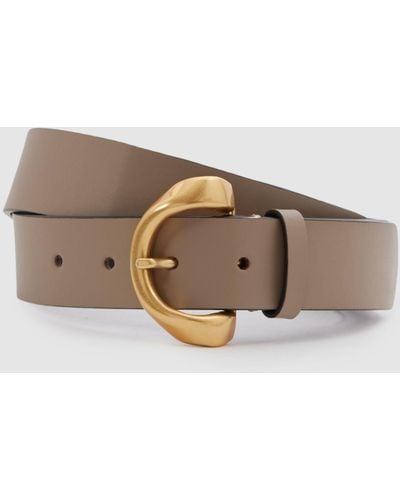 Reiss Indie Leather Belt - Brown