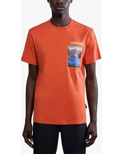 Napapijri Canada Short Sleeve T-shirt - Orange