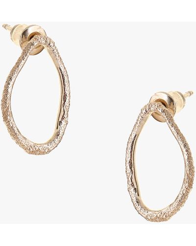 Tutti & Co Seize Textured Drop Earrings - Metallic