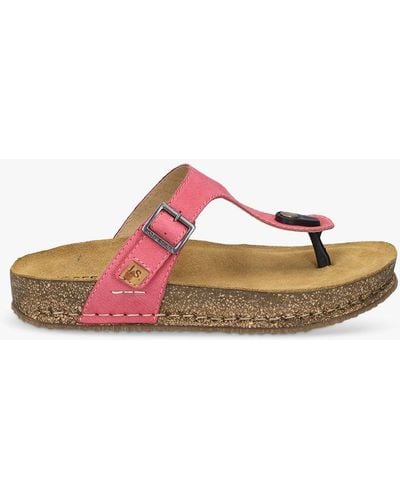 Josef Seibel Hannah 09 Toe Post Leather Sandals - Pink