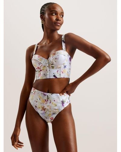 Ted Baker Ulania Longline Cupped Bikini Top - Brown