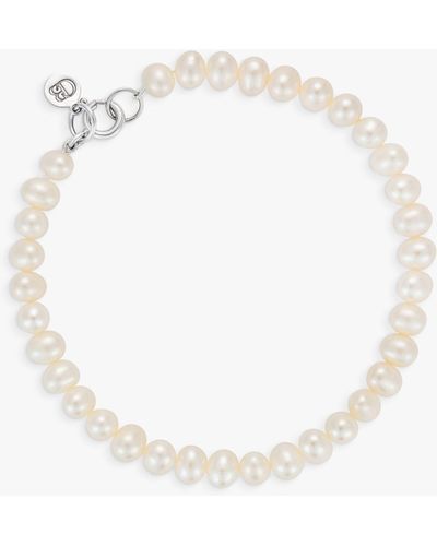 Claudia Bradby Freshwater Button Pearl Bracelet - White