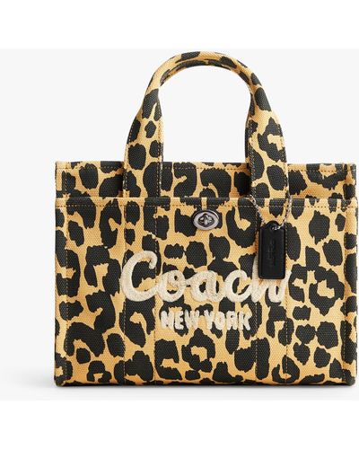 COACH Leopard Print Cargo Tote Bag - Metallic