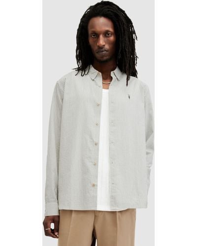 AllSaints Villard Long Sleeve Shirt - White