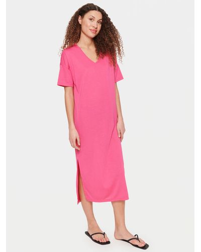 Saint Tropez Ubba T-shirt Midi Dress - Pink