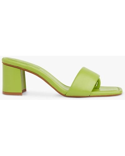 Whistles Marie Slip On Leather Heeled Sandals - Green