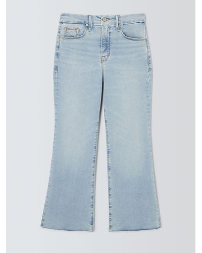 GOOD AMERICAN Crop Mini Bootcut Jeans - Blue