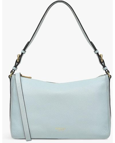 Radley Dukes Place Leather Medium Zip Top Shoulder Bag - Blue
