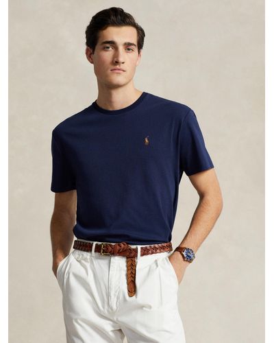 Ralph Lauren Polo Pima Cotton Custom Fit Crew Neck T-shirt - Blue