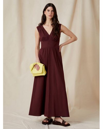 Great Plains Sienna Organic Cotton Maxi Dress - Brown