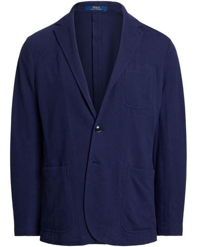 Ralph Lauren Polo Glen Plaid Jersey Sport Coat - Blue