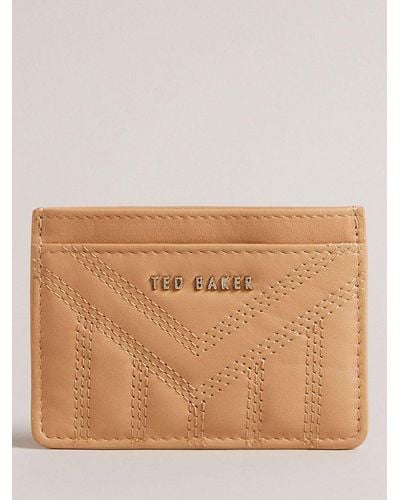 Ted Baker Quilted Leather Card Holder - Natural