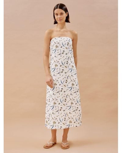 Albaray Sprig Floral Bandeau Maxi Dress - Natural