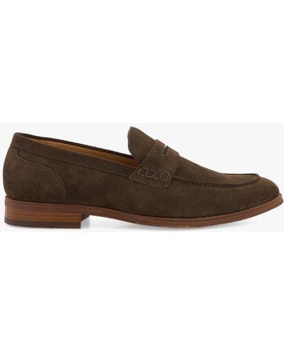 Dune Wide Fit Sulli Suede Penny Loafers - Brown