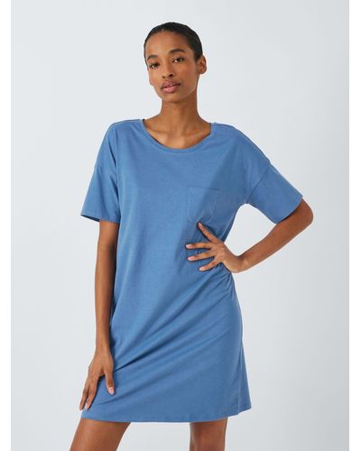 John Lewis Zaida Tee Night Dress - Blue