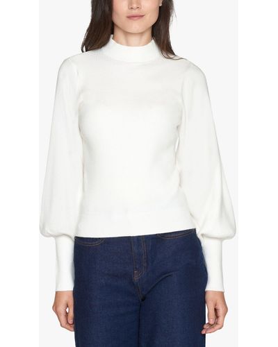 Sisters Point Hani Knitted High Neck Top - White