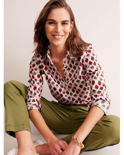 Boden Sienna Cotton Strawberry Shirt - Multicolour